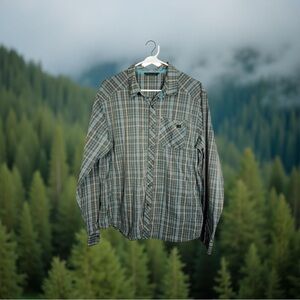 Arc'teryx Men's Plaid Casual Button Down Shirt - Blue and Brown
